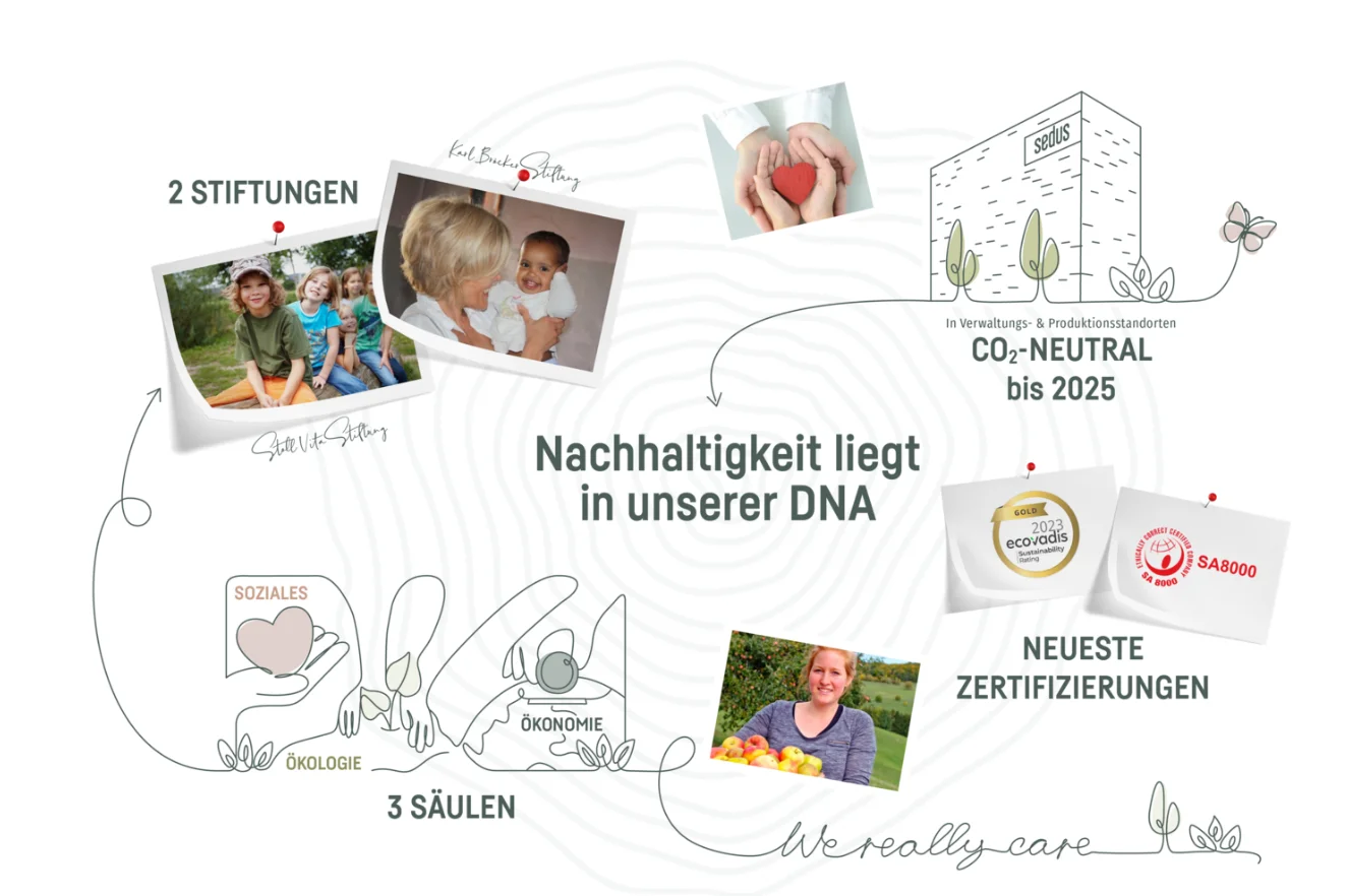 Übersicht über das Nachhaltigkeitskonzept bei sedus