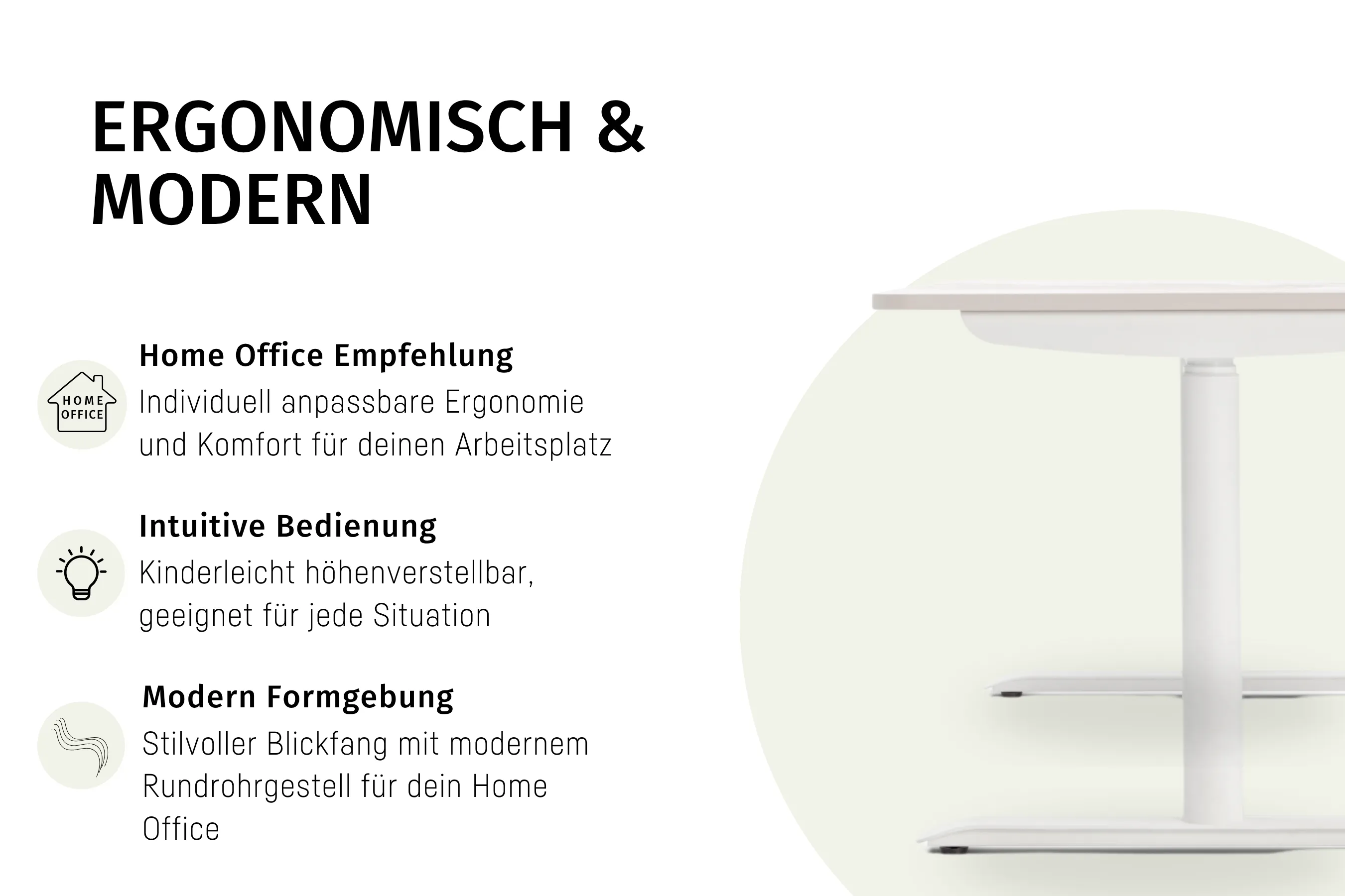 Ergonomisch und moderner Schreibtisch von Sedus mit intuitiver Bedienung und moderner Form für Home Office